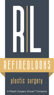 The logo of rl refinedlooks plastic surgery with transparent background