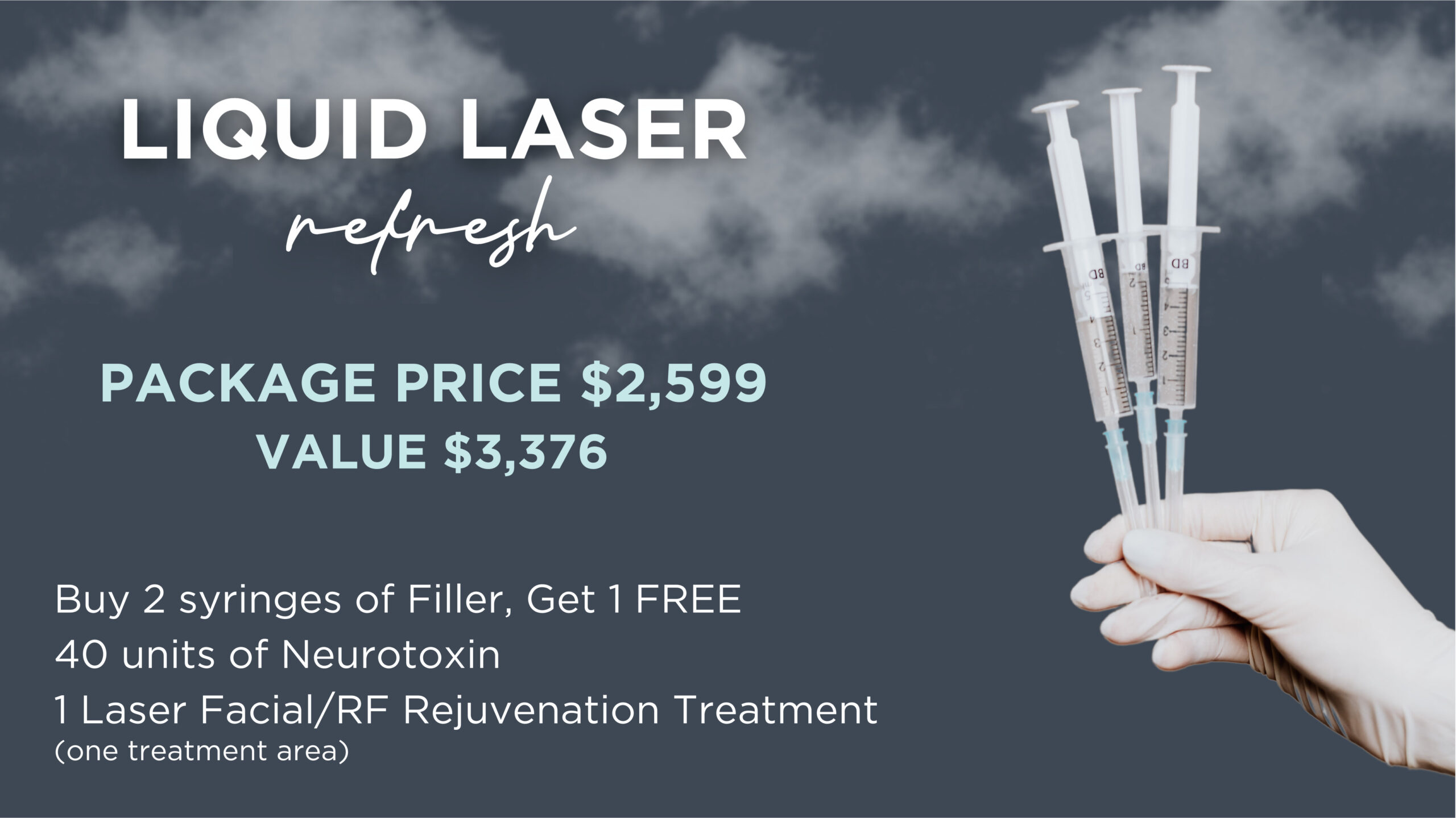 Liquid Laser Refresh banner filler syringes